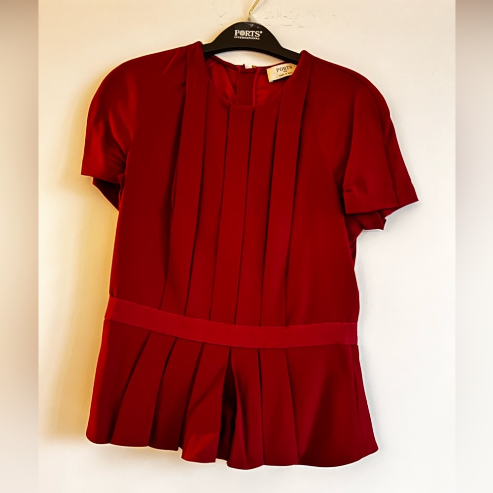 BNWOT BURGUNDY PORTS PEPLUM TOP